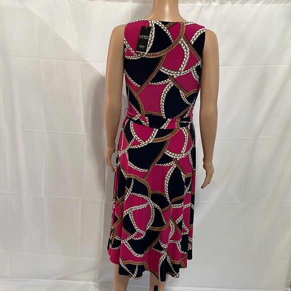 Lauren Ralph Lauren Petite Print Tie-Waist Jersey Dress - Picture 4 of 8